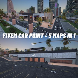FiveM Car Point MLO Pack | 5 Maps in 1 | Car Dealership MLO | Benny's Mechanic | Driving School