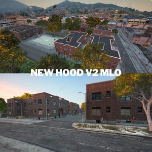 FiveM Hood V2 Mlo | Quartier et zone urbaine Mlo | Zone de gangs urbains | Terrain de basket | GTA RP | FiveM RP | Carte de la ville