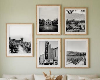 Napa Valley Gallery Wall Art Set: Black and White Photography (Digital Download)