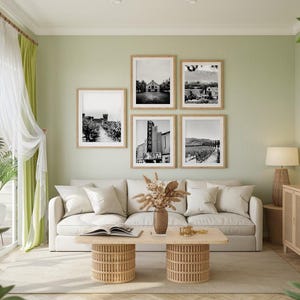 Napa Valley Prints Set of 10 | Black and White Wall Gallery Prints | Napa Valley | Wall Art, Print, Napa Valley Art Decor | Travel Poster