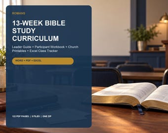 Romans Bible Study Curriculum | 13-Week Adult Sunday School Leader Guide, Participant Workbook & Church Class Tracker