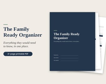 Family Emergency Binder Printable, If Something Happens to Me Organizer, End of Life Planner, Important Documents Organizer PDF