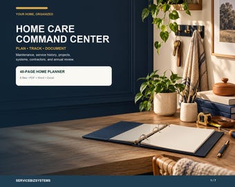 Home Maintenance Planner | Homeowner Binder, Repair and Service Tracker, Seasonal Checklist, Editable Excel and PDF