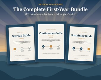 Metabolic Health Bundle | 12-Month Printable Low Carb Plan for Insulin Resistance | Startup, Continuance & Sustaining Guides PDF
