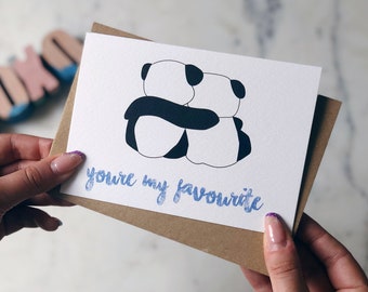 Romantic Card, Anniversary Card, Love Card, Gay Pride Card 'You're My Favourite'