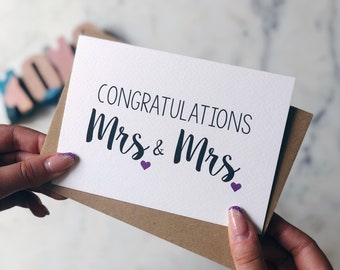 Congratulations Mrs and Mrs Wedding Card