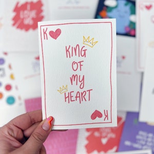 Carte d'amour, carte d'anniversaire romantique « Le roi de mon cœur » image 1