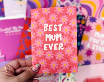 Mum Card, Mum Birthday Card, Thanks Mum Card,  'Best Mum Ever'