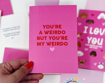 Carte romantique drôle, carte d'anniversaire, carte d'amour, « vous êtes un bizarre mais vous êtes mon bizarre »