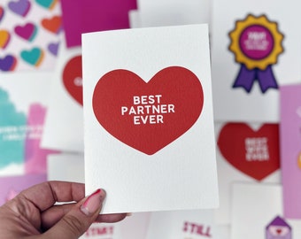 Love Card, Romantic Card, Anniversary Card, 'Best Partner Ever'