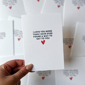 Romantic Card, Anniversary Card, Love Card, 'I Love You More' afbeelding 4