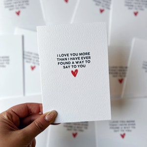 Carte romantique, carte d'anniversaire, carte d'amour, « I Love You More » image 4