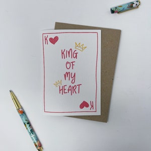 Carte d'amour, carte d'anniversaire romantique « Le roi de mon cœur » image 4