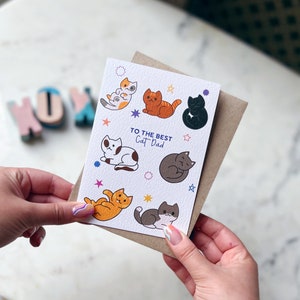 Carte de fête des pères, carte de papa, papa de chat, carte d'anniversaire drôle de papa, carte de papa de chat carte « au meilleur papa de chat » image 2