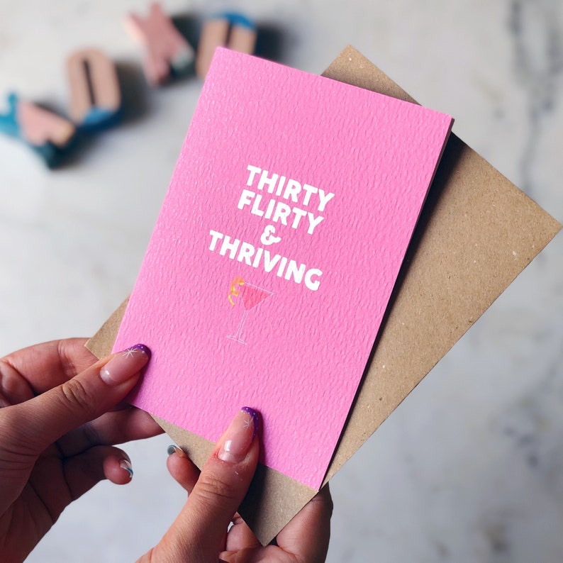 30th Birthday Card For Her Thirty Flirty And Thriving Dirty Thirty Gift For Best Friend 13 Going On 30 Personalized Birthday Card
