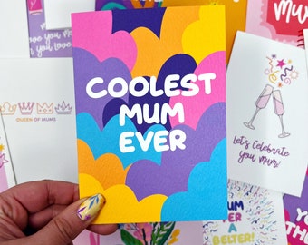 Carte d'anniversaire de maman, carte de remerciement, carte de maman « la plus cool des mamans de tous les temps »