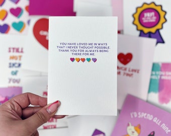 Romantic Card, Anniversary Card, Love Card, 'Thank You For Always Being There For Me'