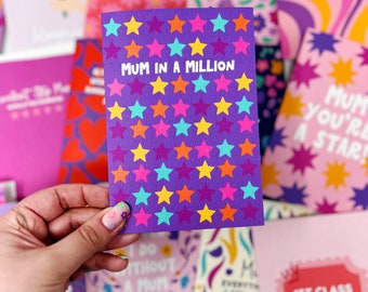 Mum Card, Mum Birthday Card, Thanks Mum Card,  'Mum In A Million'