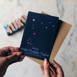 Pisces Birthday Star Sign Space Constellation Card
