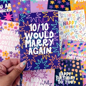 Anniversary Card, Love Card, Funny Card, Wedding Card, '10/10 Would Marry Again' Wedding Card image 2