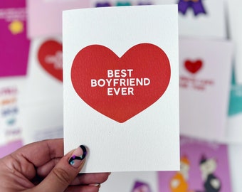 Carte d'amour, carte romantique, carte d'anniversaire, « meilleur petit ami de tous les temps »