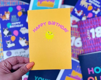 Colourful 'Happy Birthday' Sunshine Celebration Card