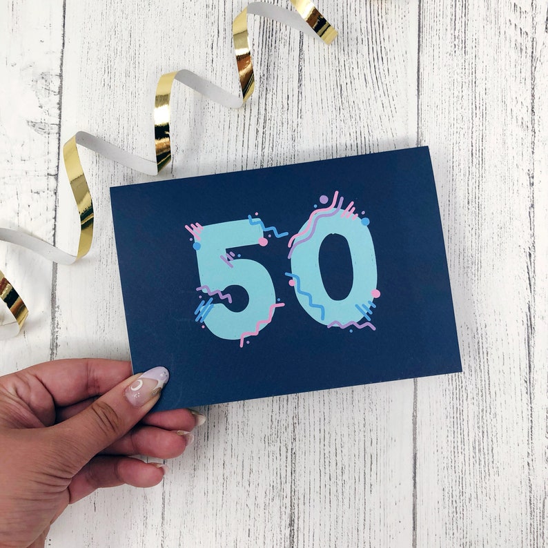 Colourful 50th Birthday Card image 5