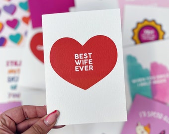 Romantic Card, Anniversary Card, Love Card, 'Best Wife Ever'