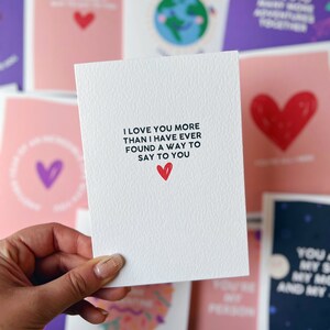 Carte romantique, carte d'anniversaire, carte d'amour, « I Love You More » image 3