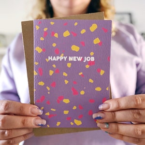 Colourful Congratulations 'Happy New Job' Terrazzo Card image 5