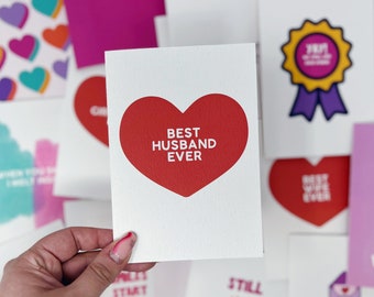 Romantic Card, Anniversary Card, Love Card, 'Best Husband Ever'