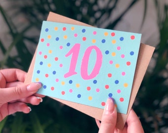 Carte colorée 10e anniversaire