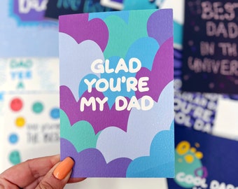 Carte de fête des pères, carte de papa, carte d'anniversaire drôle de papa, carte de papa de remerciements « heureux que vous soyez mon père »