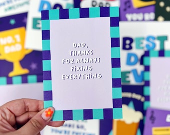 Father's Day Card, Dad Card, Dad Birthday Card, Thanks Dad Card 'Thanks For Fixing Everything'
