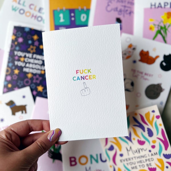 Cancer Card, Chemotherapy Card, Love Card, Health Card 'Fuck Cancer'