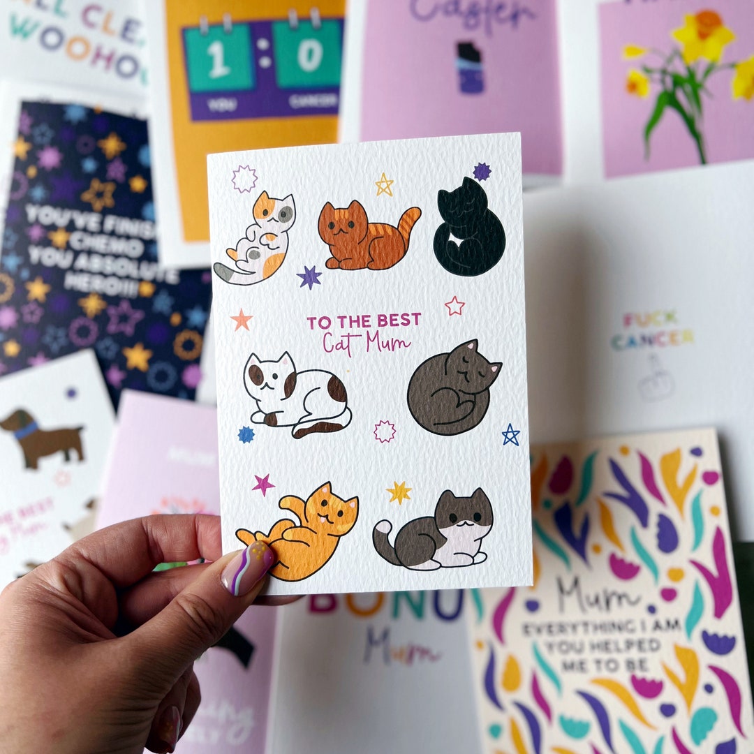 Cat Lover Mum Card, Cat Mum Birthday Card, Cat Mum Card 'To The Best ...