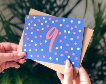 PRINTABLE 9th Birthday Card Birthday Card Printable Instant - Etsy