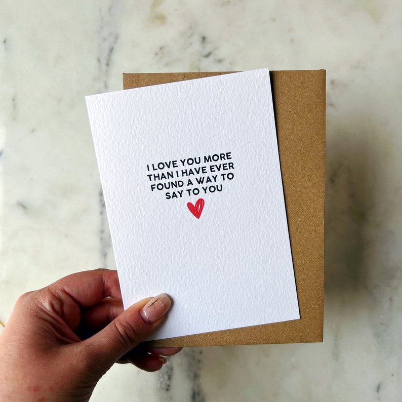 Romantic Card, Anniversary Card, Love Card, 'I Love You More' afbeelding 2