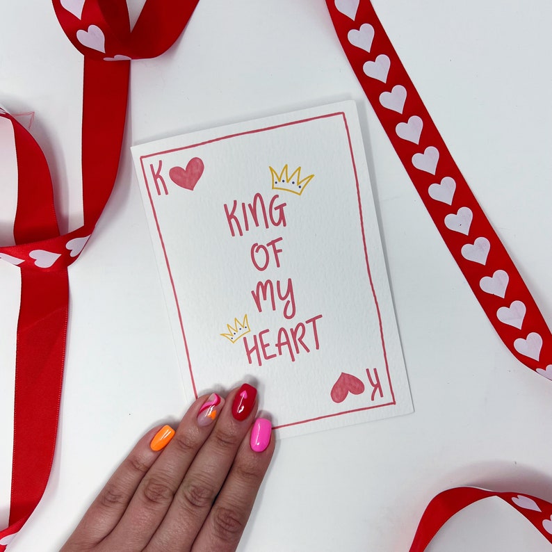 Carte d'amour, carte d'anniversaire romantique « Le roi de mon cœur » image 2