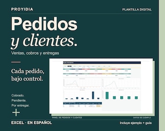 Plantilla Excel de pedidos y clientes | Ventas, cobros, entregas y rentabilidad