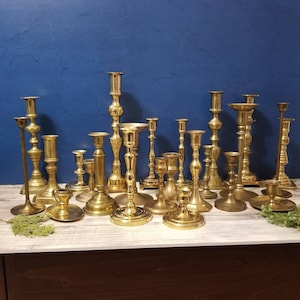 Choose Your Quantity Assorted Brass Candlesticks Free Shipping image 1