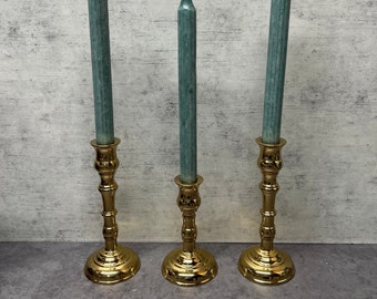 Three Virginia Metalcrafters Brass Candlesticks