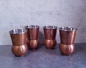 Four Copper Mint Julep Cups