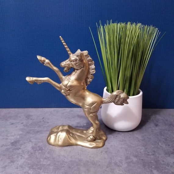 Large unicorn solid brass Gem