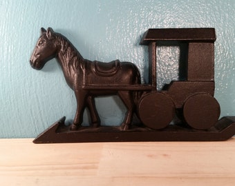 Cast Iron Horse & Carriage Doorstop