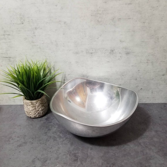 Large Nambe Alloy Tri-corner Serving Bowl 527 - 9 Inch - Etsy