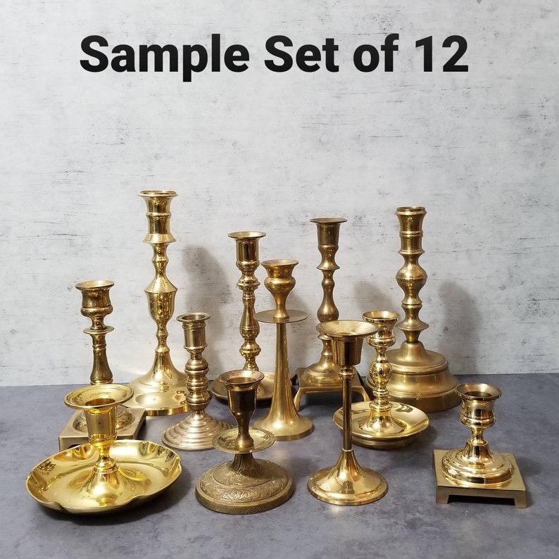 Choose Your Quantity Assorted Brass Candlesticks Free Shipping afbeelding 5