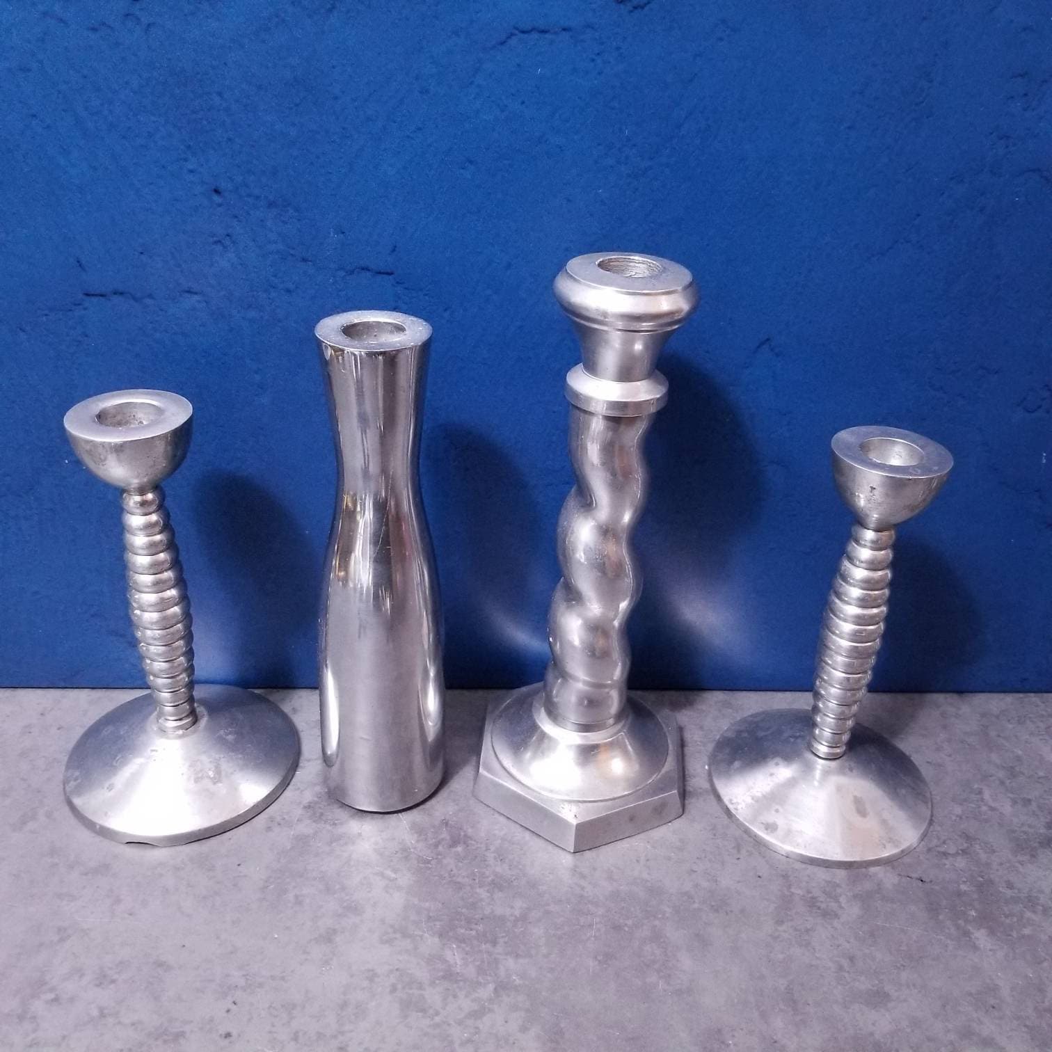 Eclectic Aluminum Candle Holders Set of 12 Etsy