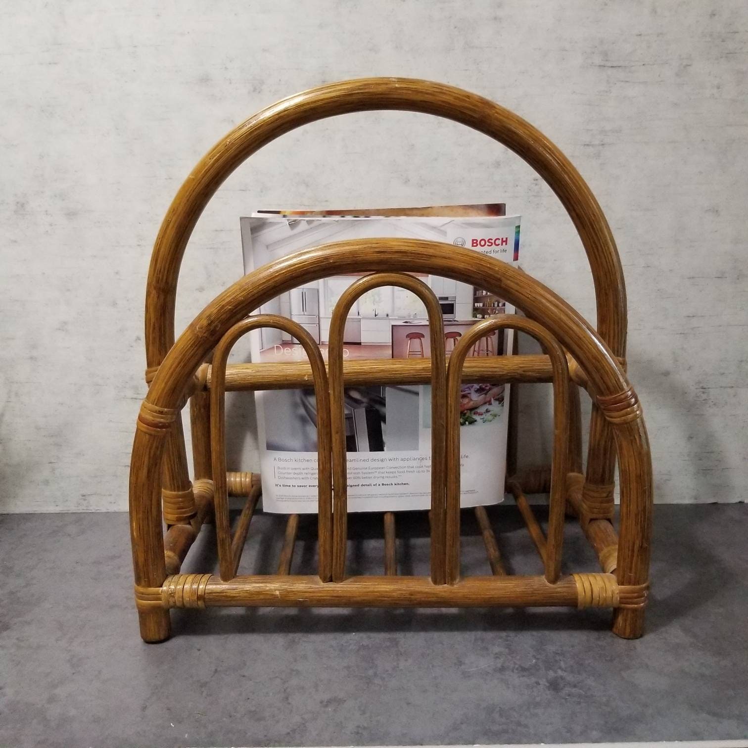Vintage Bamboo Magazine Rack | Etsy