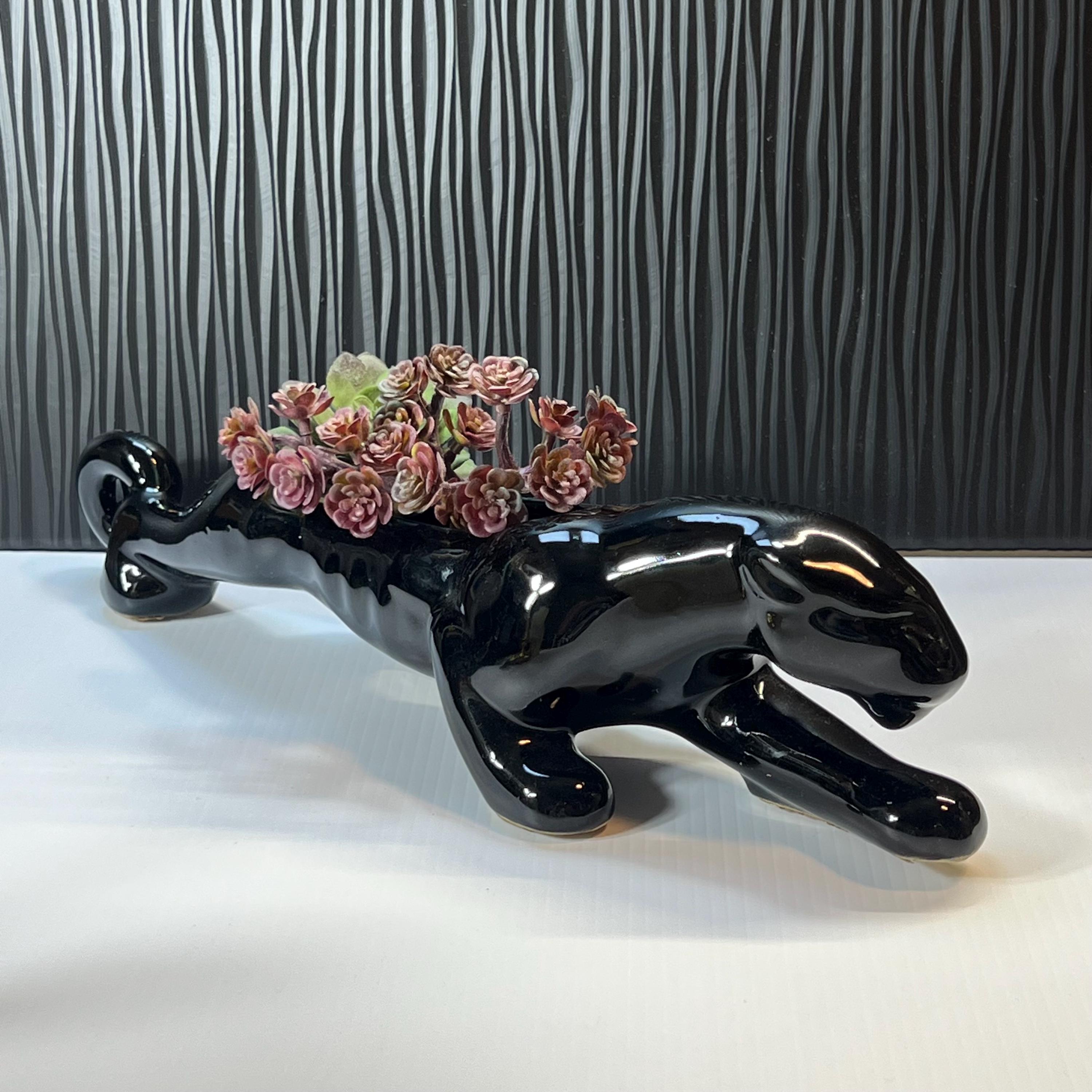 Mid Century Modern Ceramic Black Panther - Etsy
